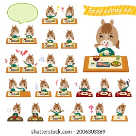 A set of Horse girl about meals.It's vector art so it's easy to edit.
