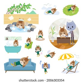 A set of Horse girl about relaxing.It's vector art so it's easy to edit.