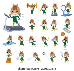 A set of Horse girl on exercise and sports.It's vector art so it's easy to edit.