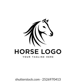 conjunto de modelo de logotipo de cabeça de cavalo