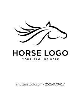 set of horse head logo template