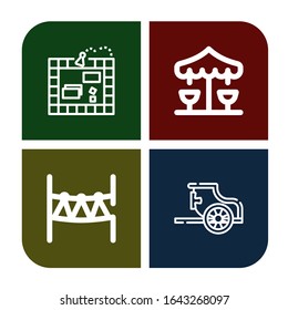 Set of horse icons. Such as Board game, Merry go round, Rope park, Chariot , horse icons