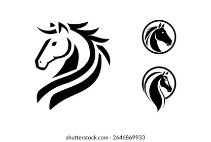 Set of horse logo design template for your brand. Bundle animal logo
