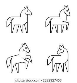 Set of Horse Logo. Icon design. Template elements