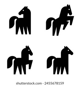 Set of Horse logo. Icon design. Template elements