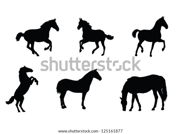 馬のシルエットのセット のベクター画像素材 ロイヤリティフリー