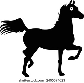 Set of horse silhouette animal set isolated on white background. Black horses graphic element vector illustration