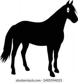 Set of horse silhouette animal set isolated on white background. Black horses graphic element vector illustration