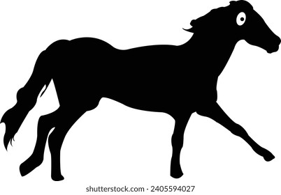 Set of horse silhouette animal set isolated on white background. Black horses graphic element vector illustration