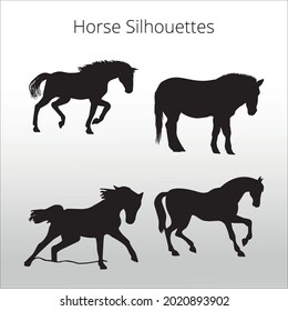 set of horse silhouettes icon,  line isolated or logo isolated sign symbol vector, outline and stroke style Collection of high-quality color style vector illustration,