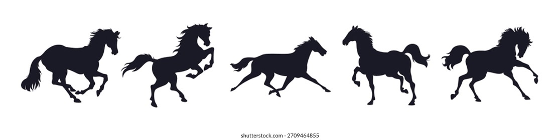 Conjunto de Ilustración vectorial de caballo