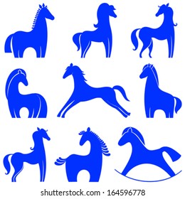 set of horses icon isolated on white background. Vector illustration