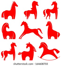 set of horses icon isolated on white background. Vector illustration