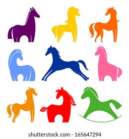 Set of horses icon isolated on white background. Vector illustration