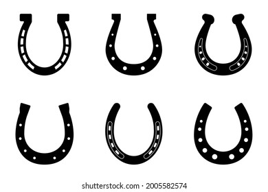 set of horseshoe vector isolated on white background