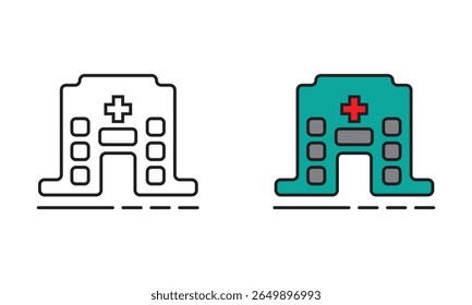 Set of hospital building icon. Hospital concept vector icons. Hospital, web, entertainment and business vector icons.