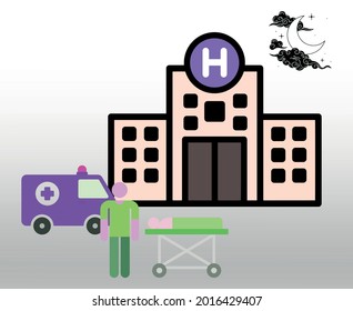 conjunto de la línea del vector del hospital aislado o logotipo de símbolo de señas aislado vector, contorno y estilo de trazo Colección de ilustración vectorial de estilo de color de alta calidad,