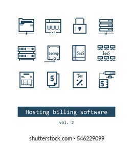 Set of Hosting Billing Software Vector Icons