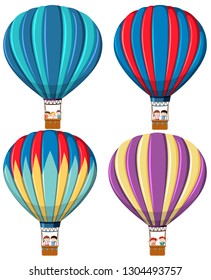 Set of hot air balloon illustration