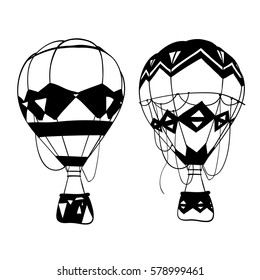 Set Hot Air Balloon. vector illustration