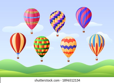 Set hot air balloons