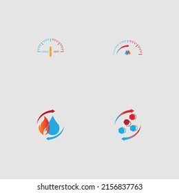 conjunto de plantillas de diseño de ilustración de logotipo en caliente y frío