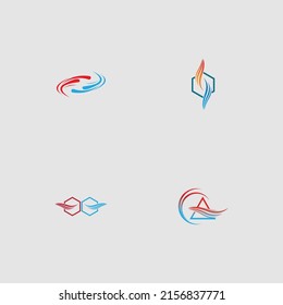 conjunto de plantillas de diseño de ilustración de logotipo en caliente y frío