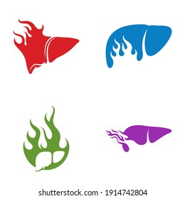 Set of Hot Liver logo vector template, Creative Liver logo design concepts