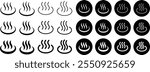 Set of hot spring icons of various shapes