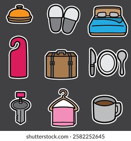 set of hotel good for sticker, badge, element design, icon, etc