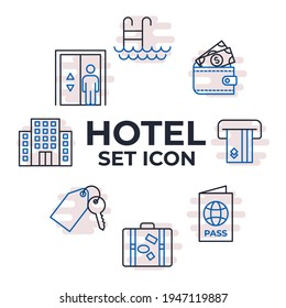 Set of Hotel icon. hotel service elements pack symbol template for graphic and web design collection logo vector illustration