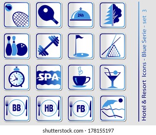 Set of Hotel & Resort Icons. Vector illustration, can be used at any size.