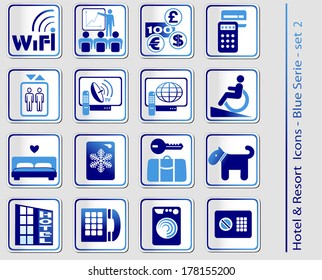Set of the Hotel & Resort Icons. Vector illustration, can be used at any size. 