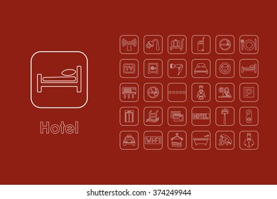 Set of hotel simple icons