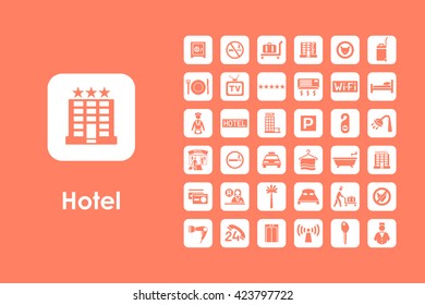 Set of hotel simple icons