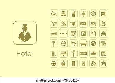 Set of hotel simple icons