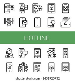 Set of hotline icons such as Smartphone, Customer service agent , hotline