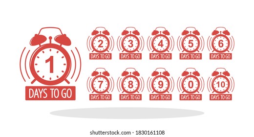 Set of hour icons in trendy flat style. Countdown symbols for your web site design, logo, app, UI Vector EPS 10. 