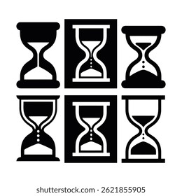 A set of hourglass icon bundle vector illustrator.