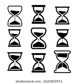A set of hourglass icon bundle vector illustrator.