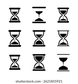 A set of hourglass icon bundle vector illustrator.