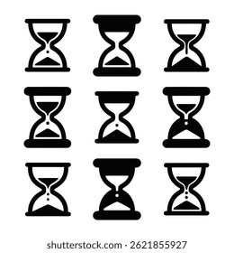 A set of hourglass icon bundle vector illustrator.