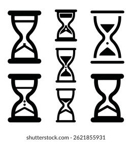 A set of hourglass icon bundle vector illustrator.