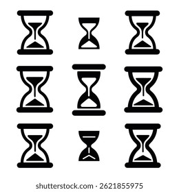 A set of hourglass icon bundle vector illustrator.