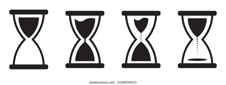 A set of hourglass icon bundle vector illustrator. Hourglass icon set. Sand glass icon on white background