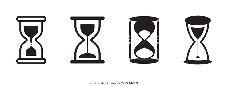 A set of hourglass icon bundle vector illustrator. Hourglass icon set. Sand glass icon on white background
