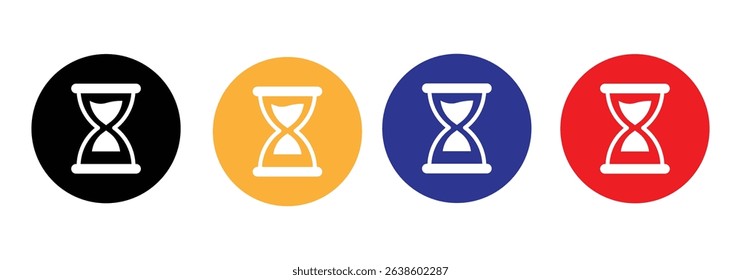Set of hourglass icons. Loading sign. Waiting time concept, Time measurement, deadline. Vector, isolated illustration.