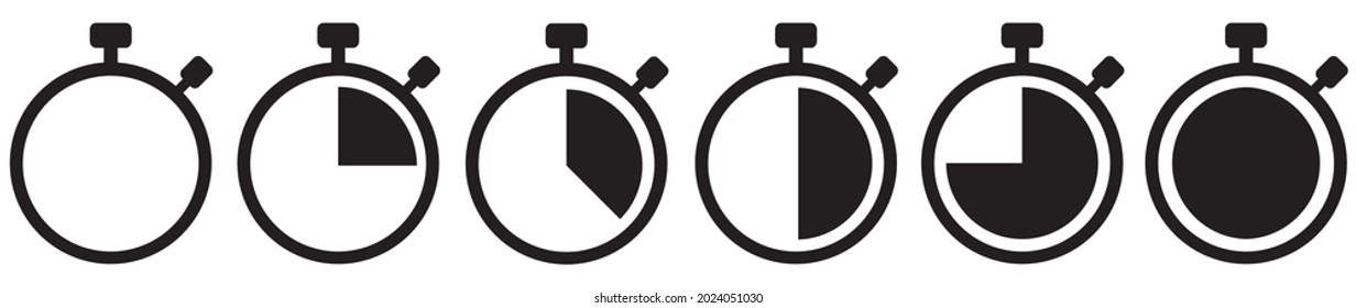 Set hourglass icons, sandglass timer, clock flat icon, time management – vector