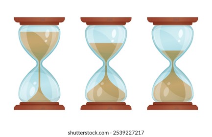 Conjunto de iconos de reloj de arena. Ilustración vectorial