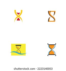 set of Hourglass logo Icon Vector Illustration design template